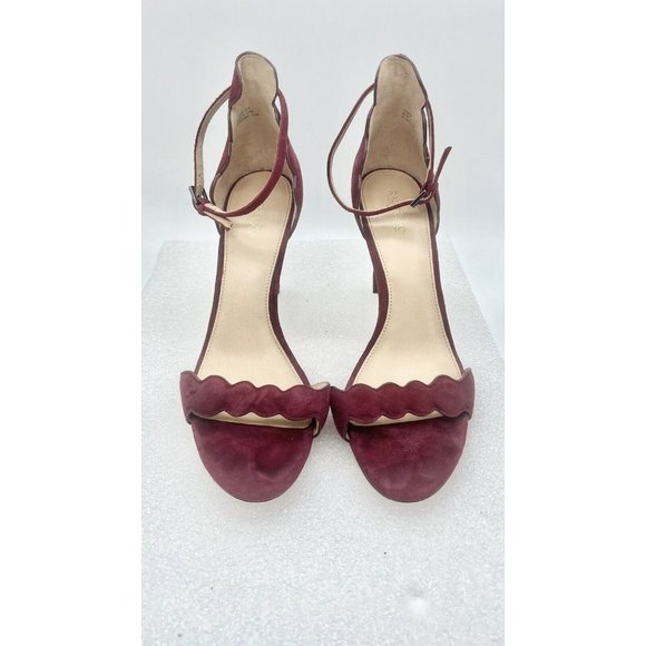 Rachel Zoe Stiletto Heels Burgundy Wine Size Ankle Strap 9.5 - Picture 1 of 8